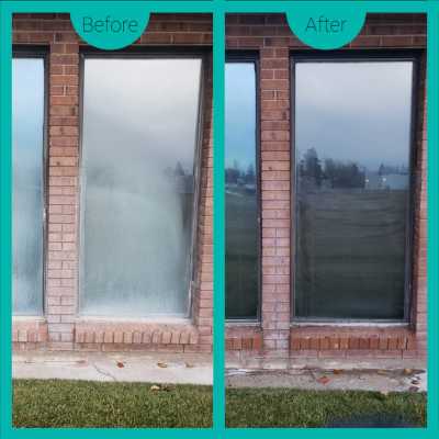 Window cleaning Before and After Picture