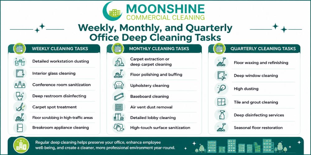Weekly, Monthly, and Quarterly Office Deep Cleaning Tasks