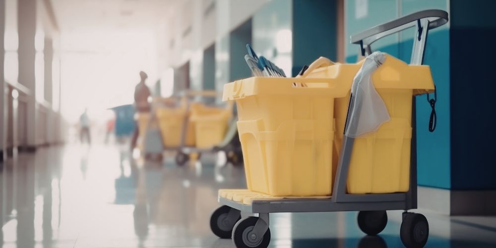 Commercial janitorial cleaning equipment and daily maintenance tasks