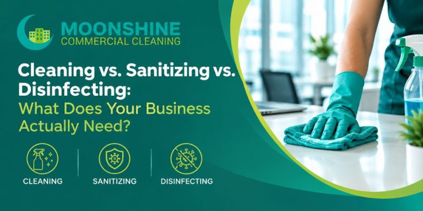 Cleaning vs. sanitizing vs. disinfecting for commercial cleaning